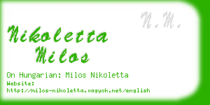 nikoletta milos business card